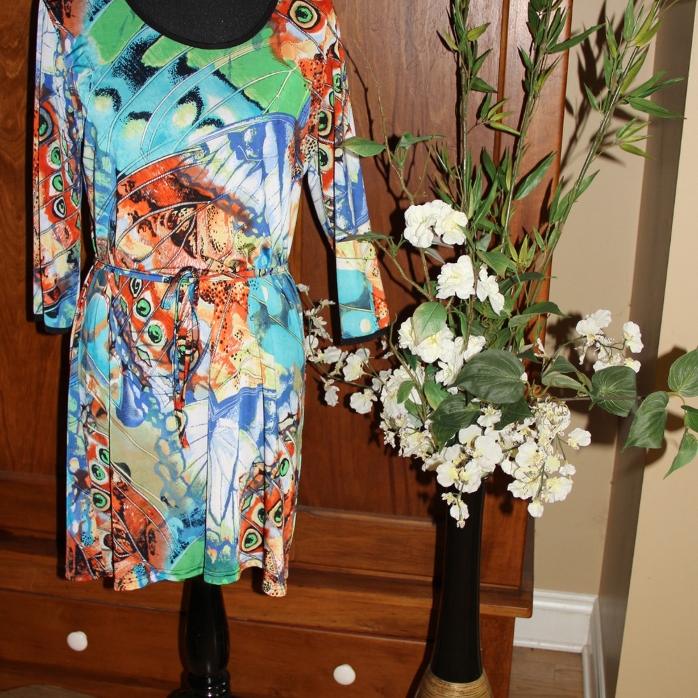 Papillon Belted Midi Dress